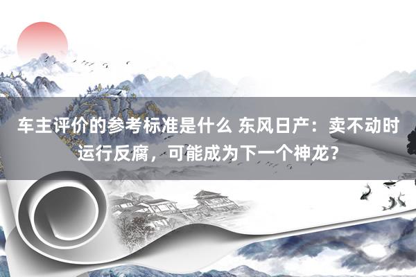 车主评价的参考标准是什么 东风日产：卖不动时运行反腐，可能成为下一个神龙？