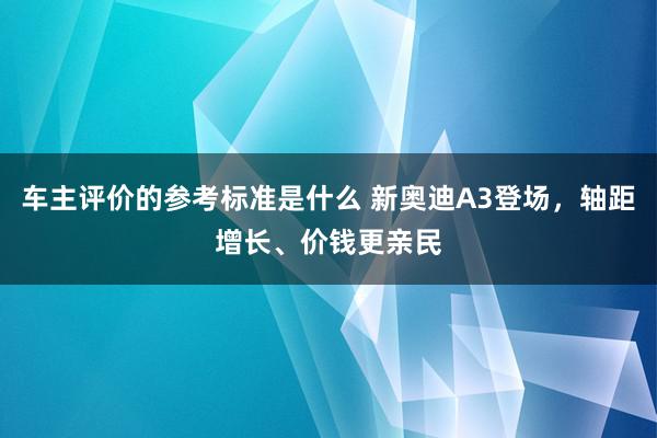 车主评价的参考标准是什么 新奥迪A3登场，轴距增长、价钱更亲民