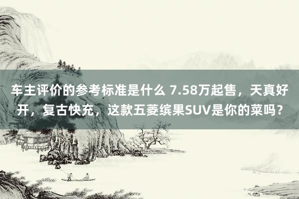 车主评价的参考标准是什么 7.58万起售，天真好开，复古快充，这款五菱缤果SUV是你的菜吗？