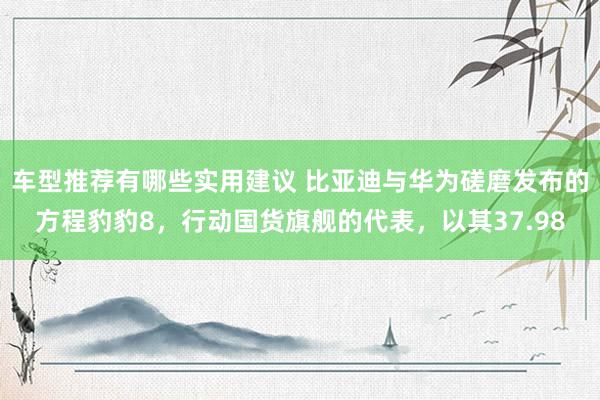 车型推荐有哪些实用建议 比亚迪与华为磋磨发布的方程豹豹8，行动国货旗舰的代表，以其37.98