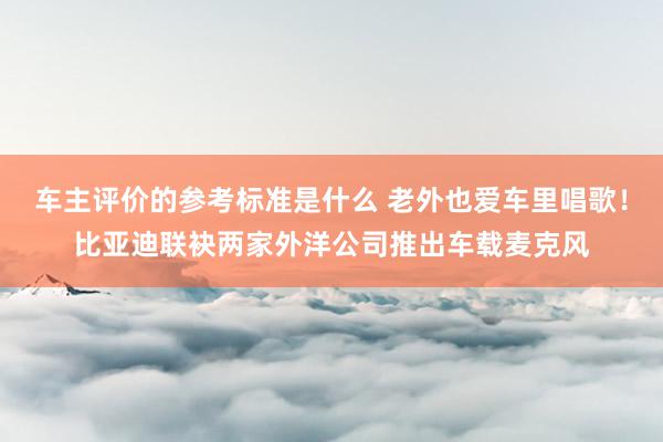 车主评价的参考标准是什么 老外也爱车里唱歌！比亚迪联袂两家外洋公司推出车载麦克风