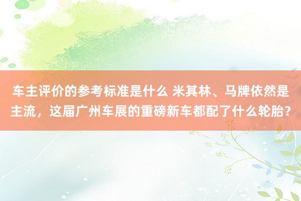 车主评价的参考标准是什么 米其林、马牌依然是主流，这届广州车展的重磅新车都配了什么轮胎？