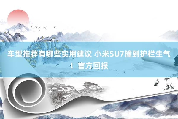 车型推荐有哪些实用建议 小米SU7撞到护栏生气！官方回报