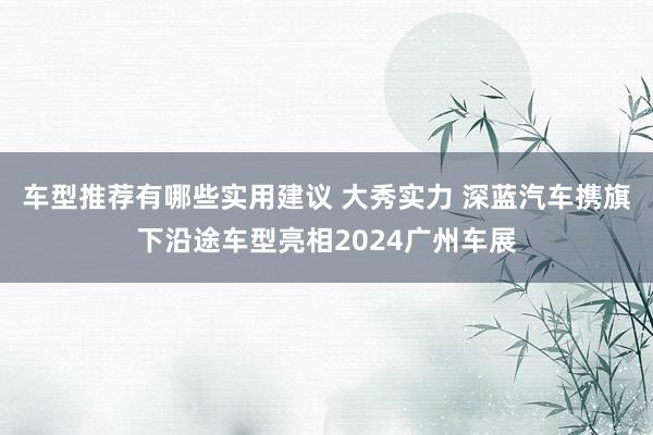 车型推荐有哪些实用建议 大秀实力 深蓝汽车携旗下沿途车型亮相2024广州车展