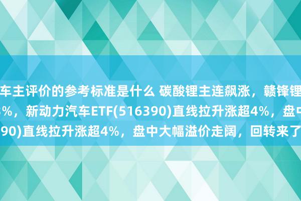 车主评价的参考标准是什么 碳酸锂主连飙涨，赣锋锂业涨停、宁德时间涨3%，新动力汽车ETF(516390)直线拉升涨超4%，盘中大幅溢价走阔，回转来了？