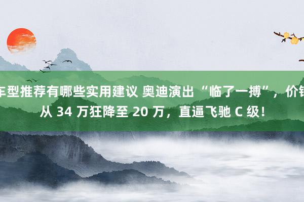 车型推荐有哪些实用建议 奥迪演出 “临了一搏”，价钱从 34 万狂降至 20 万，直逼飞驰 C 级！