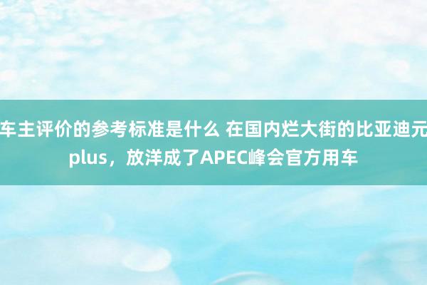 车主评价的参考标准是什么 在国内烂大街的比亚迪元plus，放洋成了APEC峰会官方用车