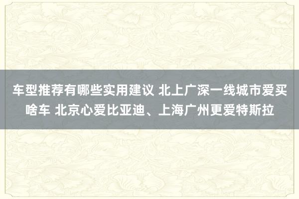 车型推荐有哪些实用建议 北上广深一线城市爱买啥车 北京心爱比亚迪、上海广州更爱特斯拉