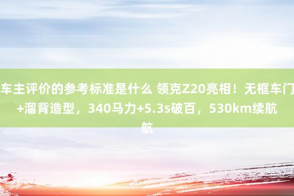 车主评价的参考标准是什么 领克Z20亮相！无框车门+溜背造型，340马力+5.3s破百，530km续航