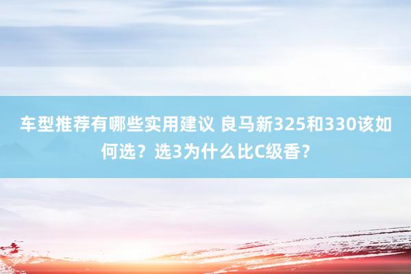 车型推荐有哪些实用建议 良马新325和330该如何选？选3为什么比C级香？