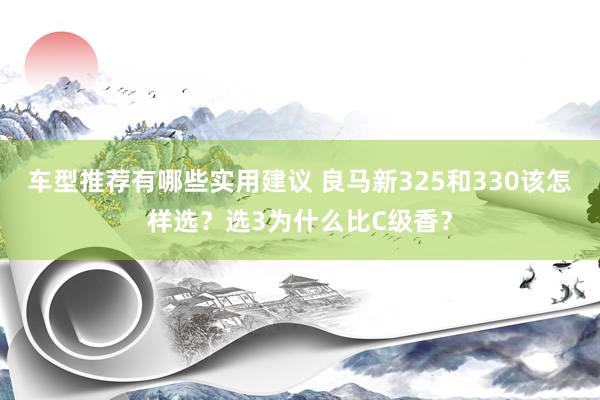 车型推荐有哪些实用建议 良马新325和330该怎样选？选3为什么比C级香？