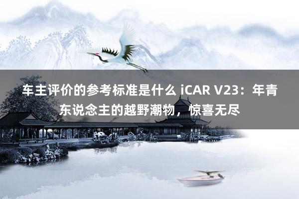 车主评价的参考标准是什么 iCAR V23：年青东说念主的越野潮物，惊喜无尽