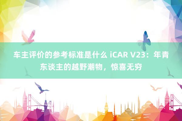 车主评价的参考标准是什么 iCAR V23：年青东谈主的越野潮物，惊喜无穷