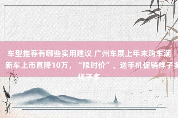 车型推荐有哪些实用建议 广州车展上年末购车潮：新车上市直降10万，“限时价”、送手机促销样子多