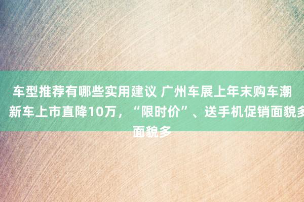 车型推荐有哪些实用建议 广州车展上年末购车潮：新车上市直降10万，“限时价”、送手机促销面貌多