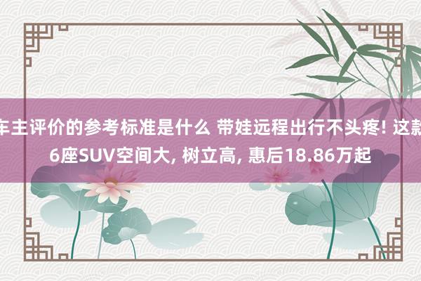 车主评价的参考标准是什么 带娃远程出行不头疼! 这款6座SUV空间大, 树立高, 惠后18.86万起