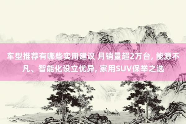 车型推荐有哪些实用建议 月销量超2万台, 能源不凡、智能化设立优异, 家用SUV保举之选