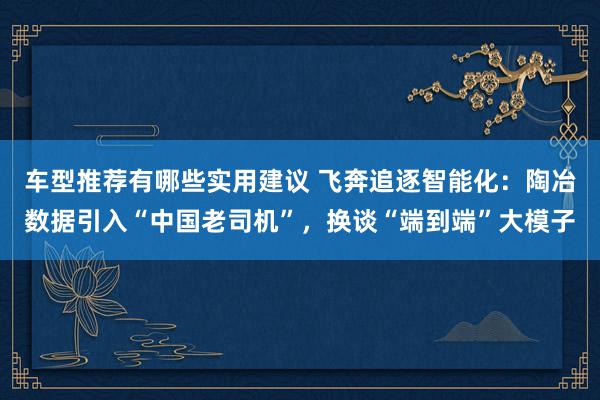 车型推荐有哪些实用建议 飞奔追逐智能化：陶冶数据引入“中国老司机”，换谈“端到端”大模子