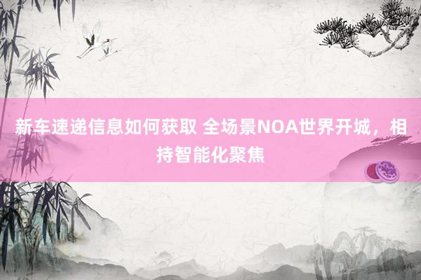 新车速递信息如何获取 全场景NOA世界开城，相持智能化聚焦