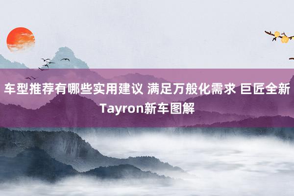 车型推荐有哪些实用建议 满足万般化需求 巨匠全新Tayron新车图解