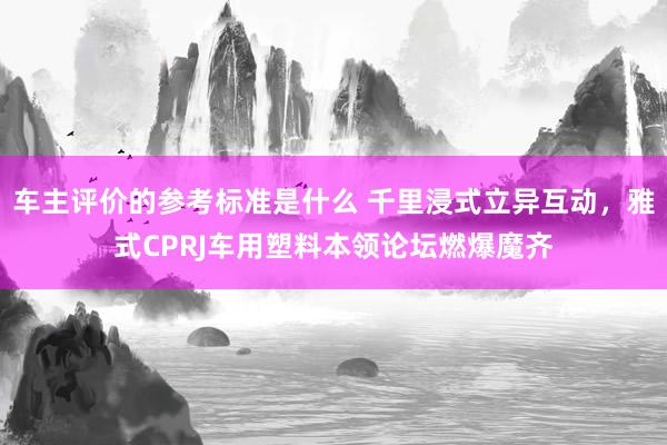 车主评价的参考标准是什么 千里浸式立异互动，雅式CPRJ车用塑料本领论坛燃爆魔齐