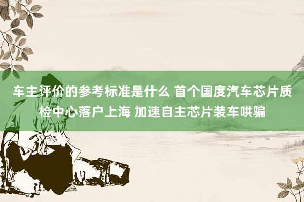 车主评价的参考标准是什么 首个国度汽车芯片质检中心落户上海 加速自主芯片装车哄骗