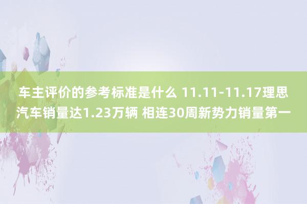 车主评价的参考标准是什么 11.11-11.17理思汽车销量达1.23万辆 相连30周新势力销量第一