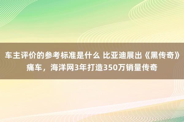 车主评价的参考标准是什么 比亚迪展出《黑传奇》痛车，海洋网3年打造350万销量传奇