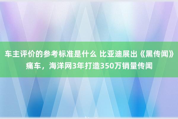 车主评价的参考标准是什么 比亚迪展出《黑传闻》痛车，海洋网3年打造350万销量传闻