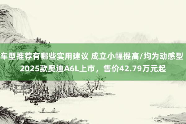 车型推荐有哪些实用建议 成立小幅提高/均为动感型 2025款奥迪A6L上市，售价42.79万元起